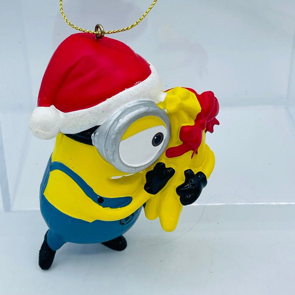 Universal Studios Minions Christmas Ornament - Santa Hat & Banana Gift Loose
